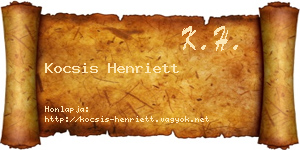 Kocsis Henriett névjegykártya